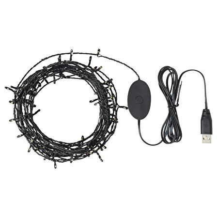 Aydınlatma zinciri, siyah, 7.5 m