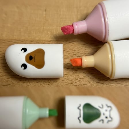BakGelAl Sevimli Hayvan Figürlü Mikro Fosforlu Kalem Seti 4'lü - Renkli Pastel Highlighter Kalemi