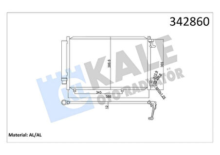 KLIMA RADYATORU KONDENSERİ FIESTA 6 1.25 1.4 165 1.4TDCI 2008-2014 855119710BD 855119710BB AP3J19710CA