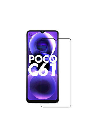 Xiaomi Poco C61 Uyumlu Kılıf Esnek Silikon Telefon Kılıfı ve Temperli Cam Ekran Koruyucu