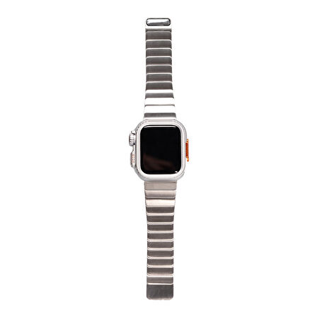 Apple Watch Series 4/5/6/SE 1.Nesil 44mm Uyumlu Kasa Gövde Koruyucu ve Metal Kordon 2 in 1 Set