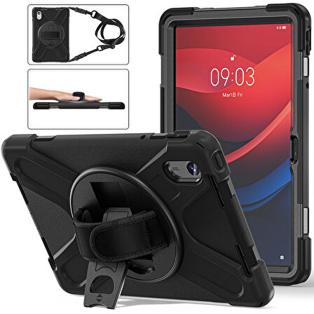 Lenovo Tab M11 Tb 330FU 11 inç Uyumlu Yüksek Korumalı Askı Kayışlı Tablet Silikon Kılıf