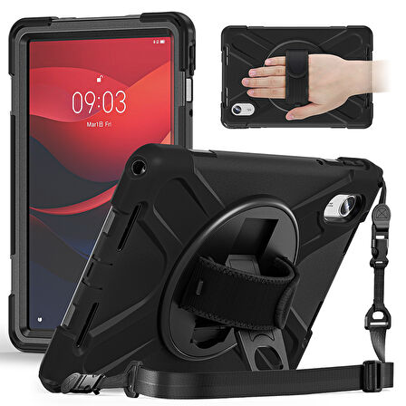 Lenovo Tab K11 Tb 330FU 11 inç Uyumlu Yüksek Korumalı Askı Kayışlı Tablet Silikon Kılıf