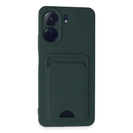 Xiaomi Redmi 13C Uyumlu Arka Kamera Korumalı Kart Koyulabilen Silikon Kartlıklı Kılıf Kapak