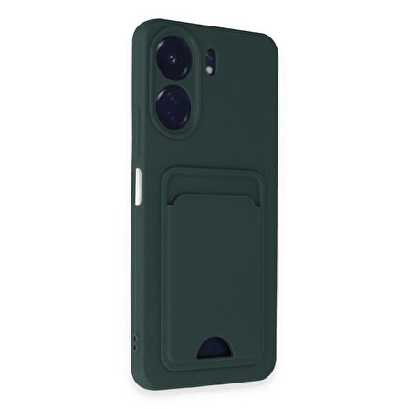 Xiaomi Redmi 13C Uyumlu Arka Kamera Korumalı Kart Koyulabilen Silikon Kartlıklı Kılıf Kapak