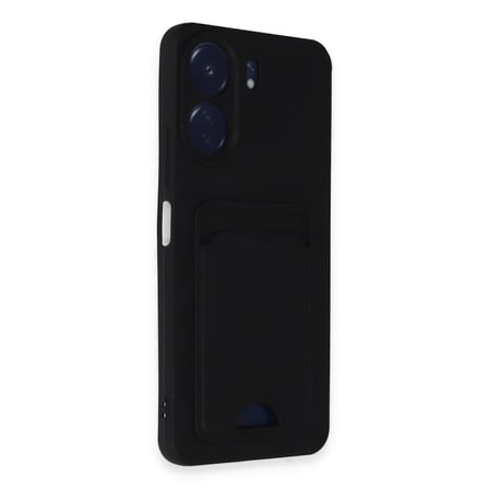 Xiaomi Redmi 13C Uyumlu Arka Kamera Korumalı Kart Koyulabilen Silikon Kartlıklı Kılıf Kapak
