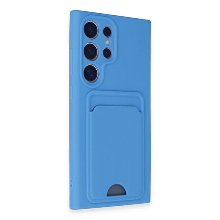 Samsung Galaxy S24 Ultra Uyumlu Arka Kamera Korumalı Kart Koyulabilen Silikon Kartlıklı Kılıf Kapak