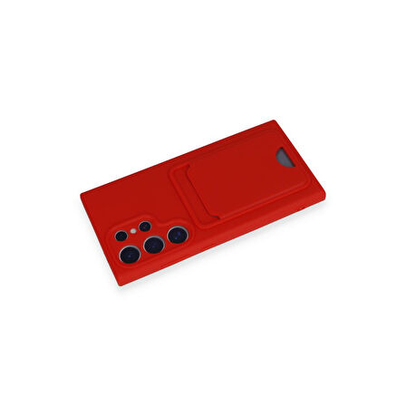 Samsung Galaxy S24 Ultra Uyumlu Arka Kamera Korumalı Kart Koyulabilen Silikon Kartlıklı Kılıf Kapak