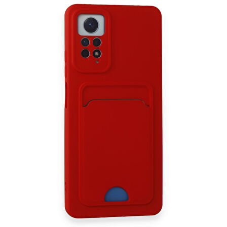 Xiaomi Redmi Note 12 Pro 4G Uyumlu Arka Kamera Korumalı Kart Koyulabilen Silikon Kartlıklı Kılıf Kapak