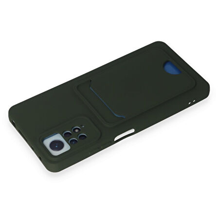 Xiaomi Redmi Note 12 Pro 4G Uyumlu Arka Kamera Korumalı Kart Koyulabilen Silikon Kartlıklı Kılıf Kapak