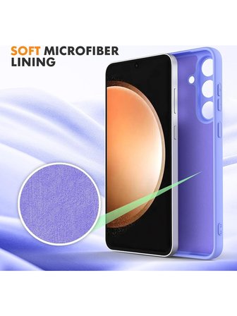 Samsung Galaxy S25 FE Uyumlu Içi Kadife Lansman Kılıf ve Şeffaf Temperli Cam Ekran Koruyucu