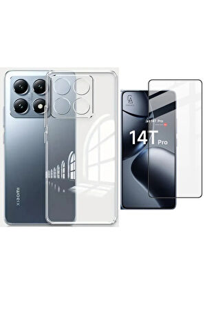 Xiaomi Mi 14T Pro ile Uyumlu Telefon Kılıfı ve 5d Tam Kaplayan Cam Ekran Koruyucu