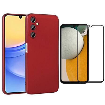 Samsung Galaxy A15 ile Uyumlu Telefon Kılıfı ve 5D Tam Kaplayan Cam Ekran Koruyucu