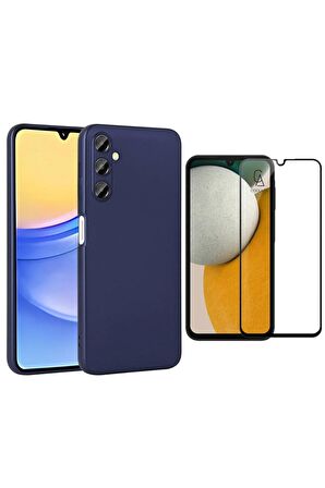 Samsung Galaxy A15 ile Uyumlu Telefon Kılıfı ve 5D Tam Kaplayan Cam Ekran Koruyucu