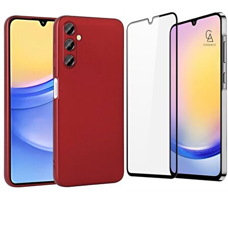Samsung Galaxy A25 ile Uyumlu Telefon Kılıfı ve 5D Tam Kaplayan Cam Ekran Koruyucu