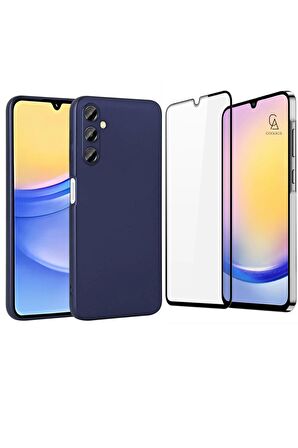 Samsung Galaxy A25 ile Uyumlu Telefon Kılıfı ve 5D Tam Kaplayan Cam Ekran Koruyucu