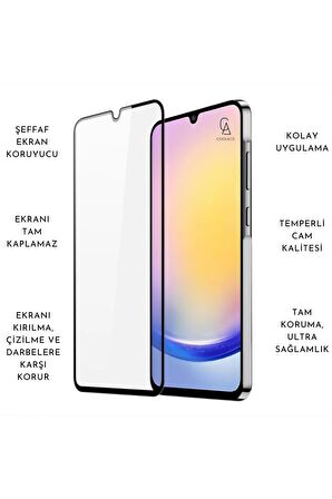 Samsung Galaxy A25 ile Uyumlu Telefon Kılıfı ve 5D Tam Kaplayan Cam Ekran Koruyucu