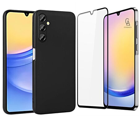 Samsung Galaxy A25 ile Uyumlu Telefon Kılıfı ve 5D Tam Kaplayan Cam Ekran Koruyucu