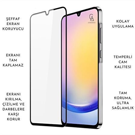 Samsung Galaxy A25 ile Uyumlu Telefon Kılıfı ve 5D Tam Kaplayan Cam Ekran Koruyucu