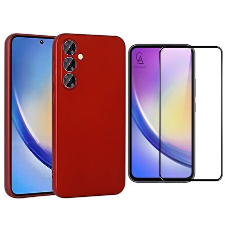 Samsung Galaxy A35 ile Uyumlu Telefon Kılıfı ve 5D Tam Kaplayan Cam Ekran Koruyucu