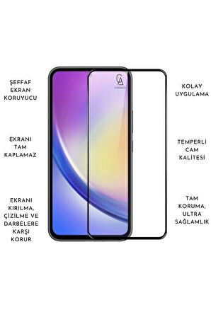 Samsung Galaxy A35 ile Uyumlu Telefon Kılıfı ve 5D Tam Kaplayan Cam Ekran Koruyucu