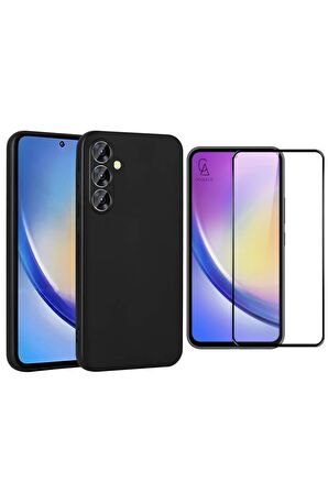 Samsung Galaxy A35 ile Uyumlu Telefon Kılıfı ve 5D Tam Kaplayan Cam Ekran Koruyucu