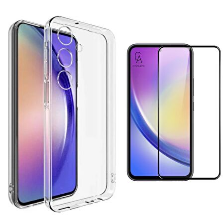 Samsung Galaxy A35 ile Uyumlu Telefon Kılıfı ve 5D Tam Kaplayan Cam Ekran Koruyucu