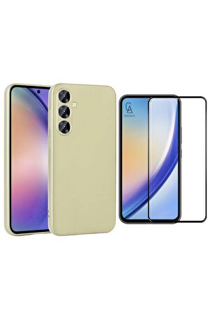 Samsung Galaxy A55 5G ile Uyumlu Telefon Kılıfı ve 5D Tam Kaplayan Cam Ekran Koruyucu