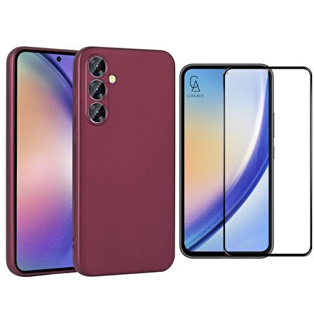 Samsung Galaxy A55 5G ile Uyumlu Telefon Kılıfı ve 5D Tam Kaplayan Cam Ekran Koruyucu