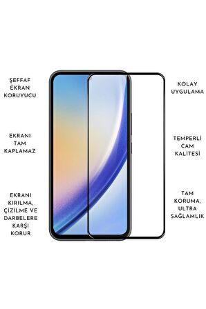 Samsung Galaxy A55 5G ile Uyumlu Telefon Kılıfı ve 5D Tam Kaplayan Cam Ekran Koruyucu