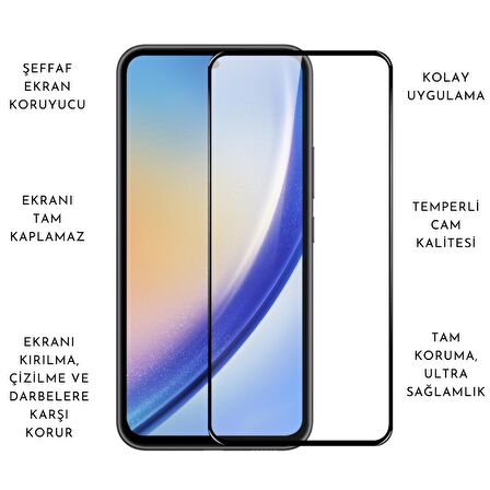 Samsung Galaxy A55 5G ile Uyumlu Telefon Kılıfı ve 5D Tam Kaplayan Cam Ekran Koruyucu