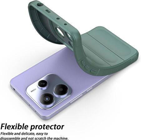 Xiaomi Redmi Note 14 4G Uyumlu Kılıf Esnek Tpu Oyuklu Arka Yüzey Tasarımlı Silikon Kapak