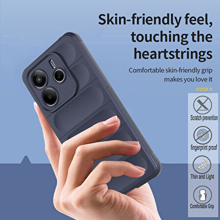 Xiaomi Redmi Note 14 4G Uyumlu Kılıf Esnek Tpu Oyuklu Arka Yüzey Tasarımlı Silikon Kapak