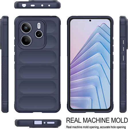 Xiaomi Redmi Note 14 4G Uyumlu Kılıf Esnek Tpu Oyuklu Arka Yüzey Tasarımlı Silikon Kapak