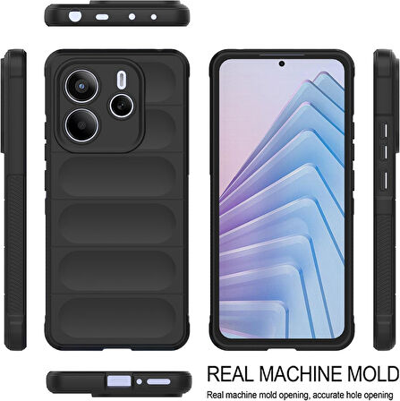 Xiaomi Redmi Note 14 4G Uyumlu Kılıf Esnek Tpu Oyuklu Arka Yüzey Tasarımlı Silikon Kapak