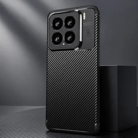 Xiaomi 15 Uyumlu Kılıf Karbon Tasarım Kamera Korumalı Silikon Telefon Kılıfı Kapak