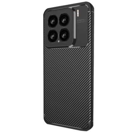 Xiaomi 15 ile Uyumlu Karbon Tasarım Silikon Telefon Kılıfı ve Temperli Cam Ekran Koruyucu