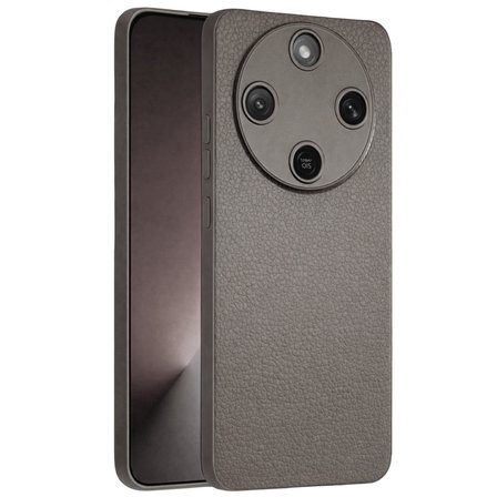 Honor Magic 8 Lite Uyumlu Deri Dokulu Yumuşak Silikon Telefon Kılıfı Kapak