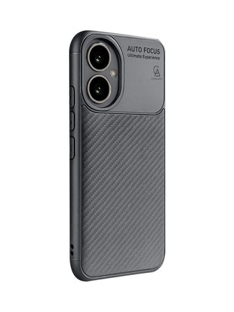 Honor 400 ile Uyumlu Karbon Tasarım Silikon Telefon Kılıfı ve Temperli Cam Ekran Koruyucu