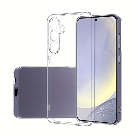 Samsung Galaxy S24 Fe ile Uyumlu Kılıf Şeffaf Kamera Korumalı Esnek Silikon Telefon Kılıfı Kapak
