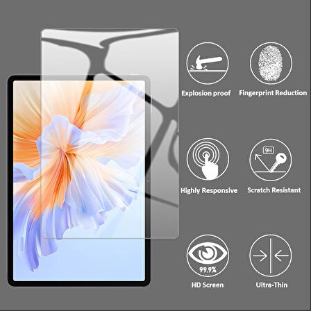 Honor Pad V9 ile Uyumlu Kırılmaz Tablet Temperli Cam Ekran Koruyucu