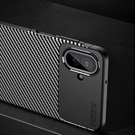 Samsung Galaxy A07 Uyumlu Kılıf Karbon Tasarım Kamera Korumalı Silikon Telefon Kılıfı Kapak