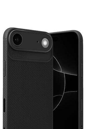 Apple iPhone 17 Air Uyumlu Kılıf Karbon Tasarım Kamera Korumalı Silikon Telefon Kılıfı Kapak