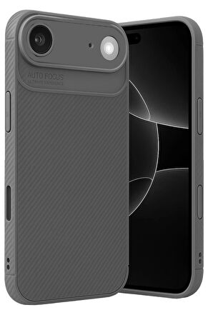 Apple iPhone 17 Air Uyumlu Kılıf Karbon Tasarım Kamera Korumalı Silikon Telefon Kılıfı Kapak