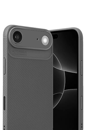 Apple iPhone 17 Air Uyumlu Kılıf Karbon Tasarım Kamera Korumalı Silikon Telefon Kılıfı Kapak