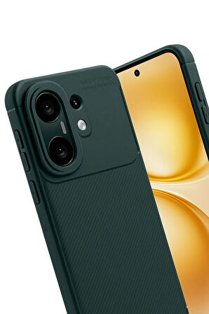 Vivo X200 FE Uyumlu Kılıf Karbon Tasarım Kamera Korumalı Silikon Telefon Kılıfı Kapak