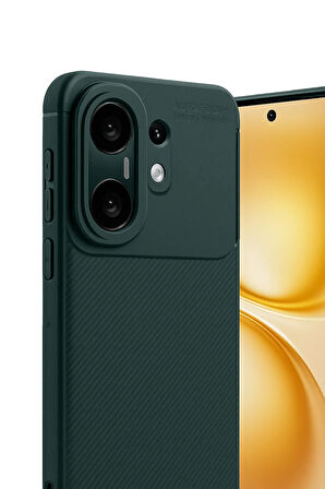 Vivo X200 FE Uyumlu Kılıf Karbon Tasarım Kamera Korumalı Silikon Telefon Kılıfı Kapak