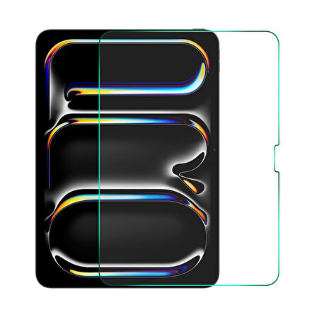 Apple iPad Pro 11 inç 2025 M5 (A3357-A3358) ile Uyumlu Temperli Kırılmaz Cam Ekran Koruyucu