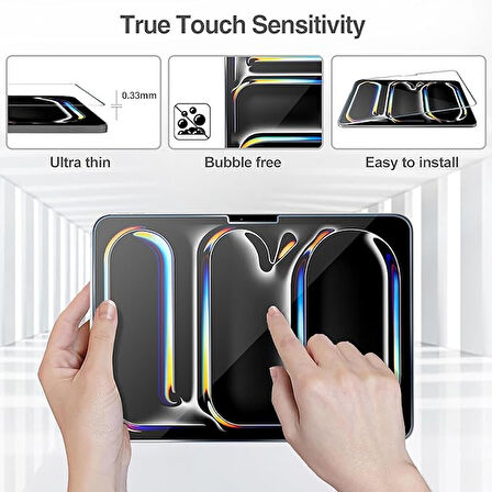Apple iPad Pro 13 inç 2025 M5 (A3360-A3361) ile Uyumlu Temperli Kırılmaz Cam Ekran Koruyucu