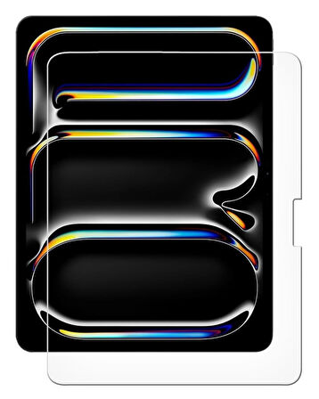 Apple iPad Pro 13 inç 2025 M5 (A3360-A3361) ile Uyumlu Temperli Kırılmaz Cam Ekran Koruyucu